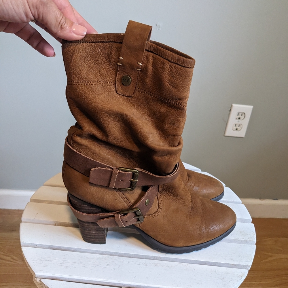 Marc Fisher Brown Heeled Boots, size 7.5